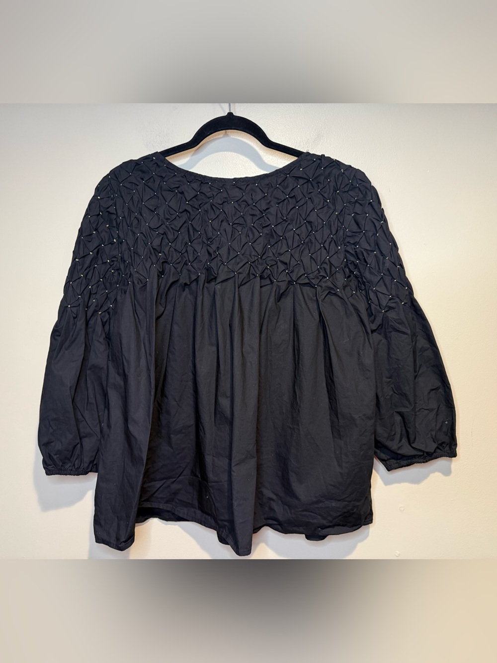 Tyler Böe Flared Puckered Gold Thread Bodice Top blouse - Picture 4 of 8